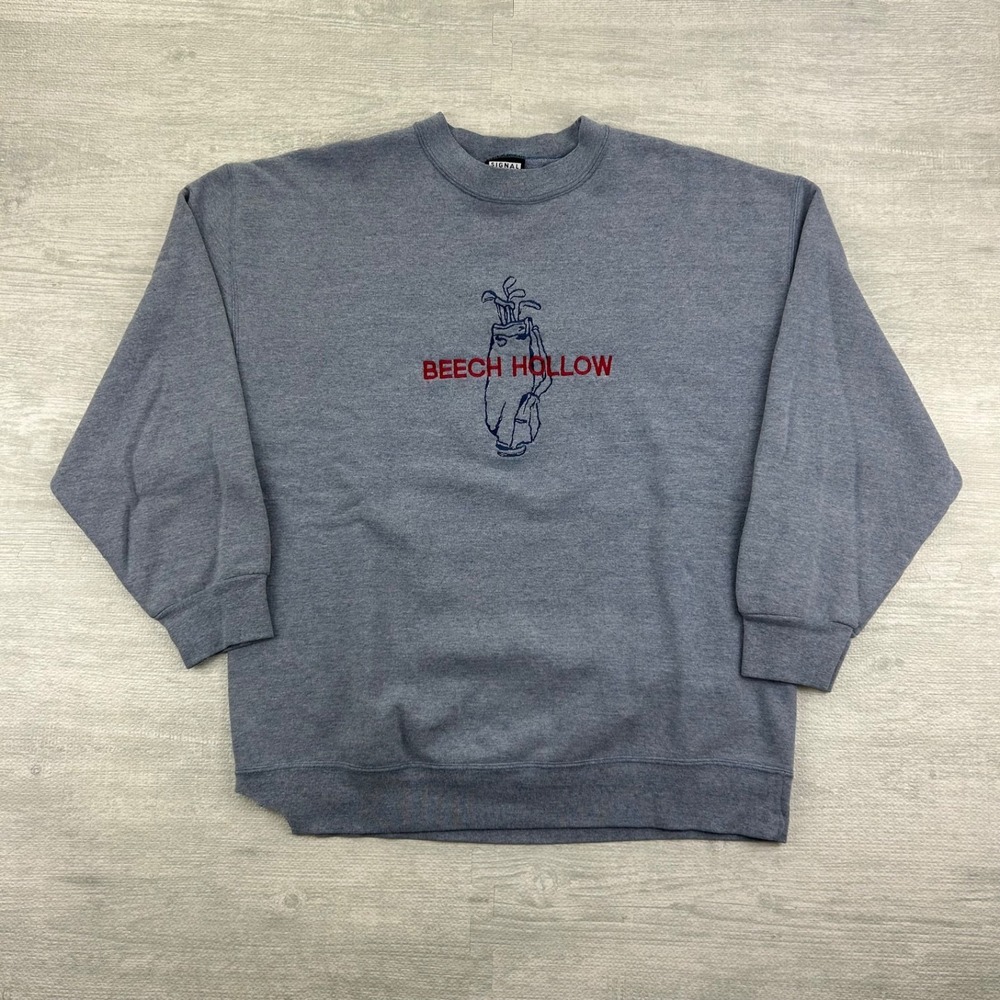 Vintage 90s Beech Hollow Golf Sweatshirt Size Large Blue Embroidered Crewneck